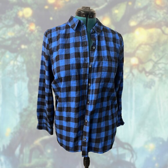 One-of-a-Kind Existential Dread Flannel | Upcycled Patchwork | Size XL - Picture 3 of 5